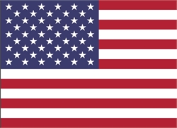 [ai] The flag of the United States, featuring 13 horizontal stripes in red and white and a blue field with 50 white stars arranged in nine rows.
